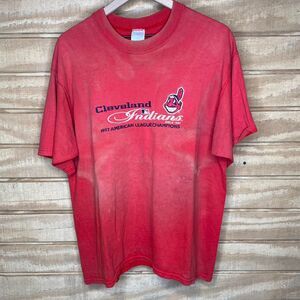 Vintage 97' MLB Cleveland Indians - American League Champions T-shirt Size Large